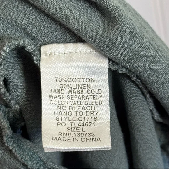 Umgee High Low Linen Cotton Blend Short Sleeve Dress Women’s Size Large - Picture 9 of 12